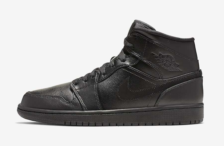 Air Jordan 1 Mid Triple Black 554724-090?????:registered:?????