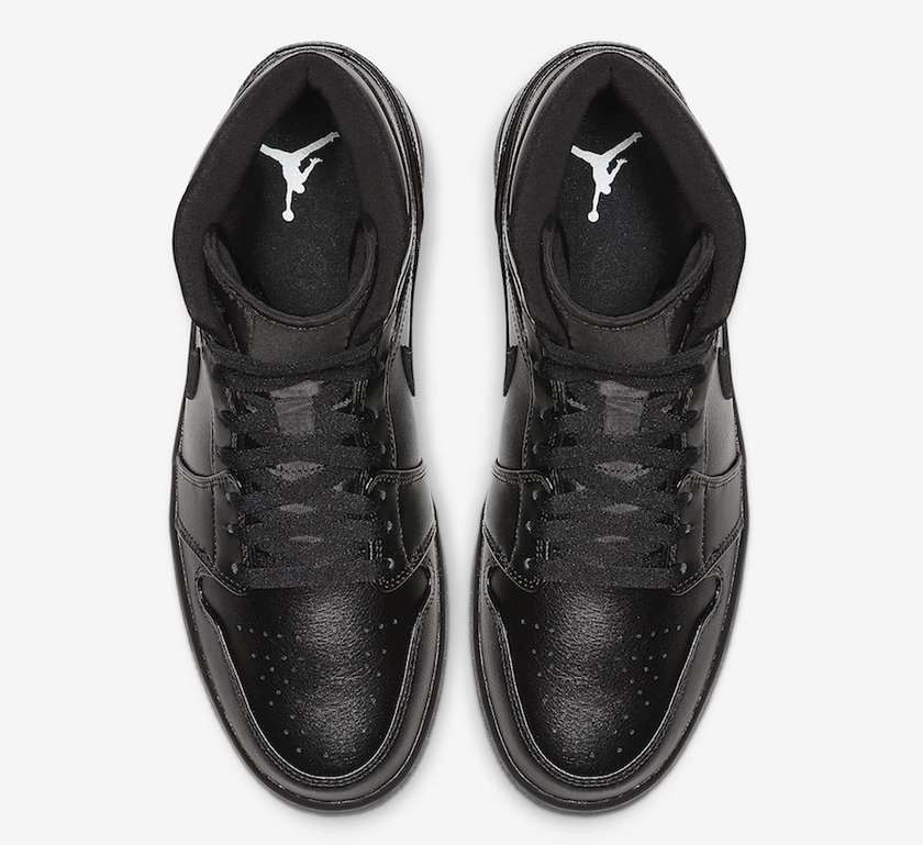 Air Jordan 1 Mid Triple Black 554724-090?????:registered:?????